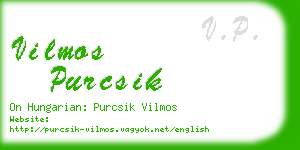 vilmos purcsik business card